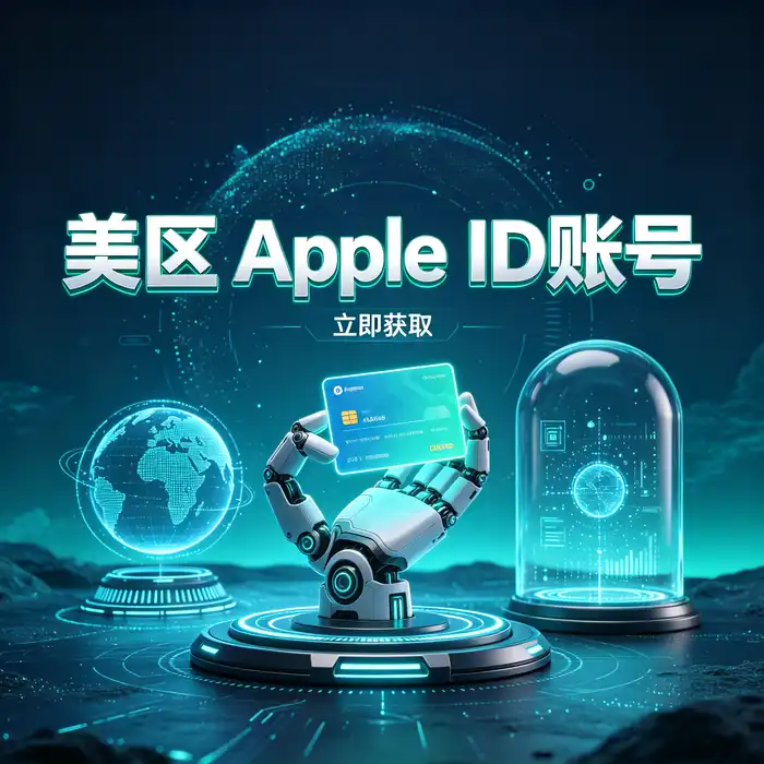 美区 Apple ID 账号安全检查示意图，展示账户归属、登录权限与恢复方式三个核验维度